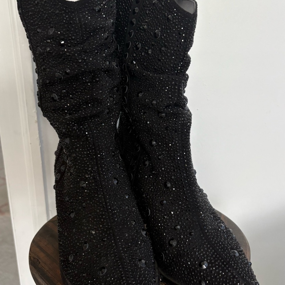 Jessica Simpson Black Embellished Heeled Boots